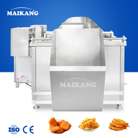 Friteuse à bascule automatique à prix d'usine, capacité 100-300 kg/h, pour la production de chips de banane, frites et snacks