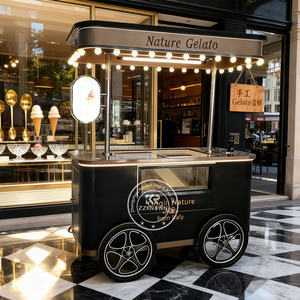 Chariot à glace mobile personnalisé, vitrine à gelato, congélateur multifonctionnel, camion de nourriture d'extérieur <span class=keywords><strong>pour</strong></span> en-cas, tôle galvanisée - Product Image 5