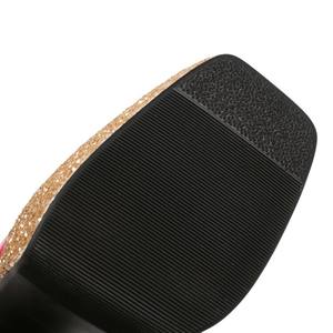 2025 nuevos zapatos de plataforma de punta cuadrada de charol con tacón brillante de 14,5 cm <span class=keywords><strong>fucsia</strong></span> certificados CE ROHS zapatos de baile de escenario OEM/ODM - Product Image 6