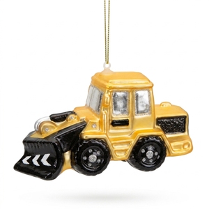 Ornements en verre soufflé personnalisés pour sapin <span class=keywords><strong>de</strong></span> <span class=keywords><strong>Noël</strong></span>, série Camions et Voitures, modèles Camion-citerne et Excavatrice - Product Image 1