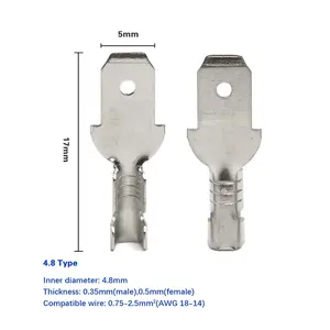 200Pcs Terminal Vrouwelijke Mannelijke Connector 2.8/4.8/6.3Mm Butt Splice Terminals Voor Draad Krimp Kabel Auto Accessoires Spade Connector