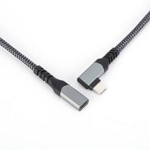 Cable de Extensión USB C de Ángulo Recto, Hembra a Macho, Aleación de Aluminio, 20V 5A, Tipo C 3.1 Gen2 10Gbps - Product Image 2