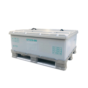 1200x1000 HDPE 헤비 듀티 접이식 대형 컨테이너 창고 산업용 팔레트 빈 뚜껑 3 러너 - Product Image 1