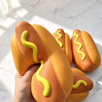 Jouet Squishy Géant Hot Dog, Doux et Sensoriel, Anti-Stress, en Forme d'Aliment, Cadeau Nouveauté, Vente en Gros