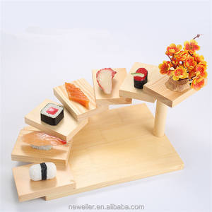 Table à sushi en bois Newell Square, échelle à plusieurs niveaux, plateau de buffet, écologique, pour mariage et utilisation en cuisine d'hôtel - Product Image 4