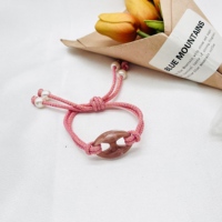 Bracelet en résine multicolore réglable fait main avec breloque nez de cochon, bijou en corde tressée style Ins, cadeau unisexe
