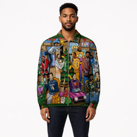Cardigan unisexe personnalisé imprimé en 3D, à thème Noël et basketball, avec fermeture éclair intégrale, en viscose/coton, fabriqué en Chine