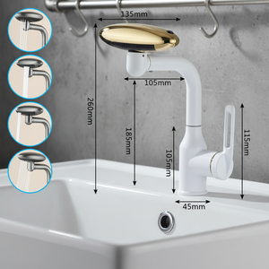 Grifo de Lavabo Dorado Moderno de un Solo Orificio, Grifos Clásicos de Acero Inoxidable con Válvula de Cerámica para Cocina y Gimnasio - Product Image 1