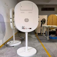 Cabina de Fotos con Espejo Ovalado de Moda, con Pantalla Táctil, Cámara e Impresora, Espejo Mágico para Selfies, para Fiestas de Cumpleaños