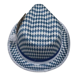 Vintage Faux Leather Fedora <b>Hat</b> with Diamond Pattern for Party & Travel Costume - Product Image 5