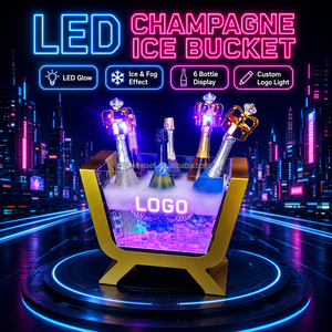 Secchiello Ghiaccio a LED a Forma di Barca di Lusso di Alta Qualità con Supporto per Champagne Vino e Birra, Forniture Personalizzabili per KTV Bar Feste e Discoteche - Product Image 1
