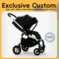 Poussette bébé pliable 3-en-1 légère en alliage d'aluminium de haute qualité, facile à nettoyer, certifiée EN1888-2, idéale pour les voyages