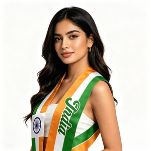 Estola de Graduación con Bandera de India al por Mayor, Banda de Graduación de Satén con Impresión Digital para Adultos Unisex, Personalizable con la Bandera de Cualquier País - Product Image 6