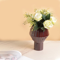 Vase en céramique violet classique fleurs fraîches arrangeur hydroponique pour Table à manger porcelaine ornement entrée Relief décoration