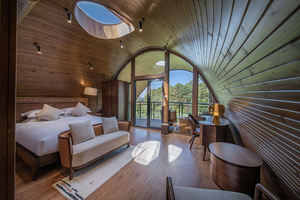 Stile bocca di balena casa sull'albero in legno Villa Heavy Duty all'aperto Lodge terrazza Semi-infinito piscina a due piani baita <span class=keywords><strong>Resort</strong></span> - Product Image 5