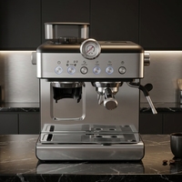 Machine à expresso AZ-EM1521 économique avec groupe de brassage 58 mm, semi-automatique pour la maison, comparée au modèle à écran tactile