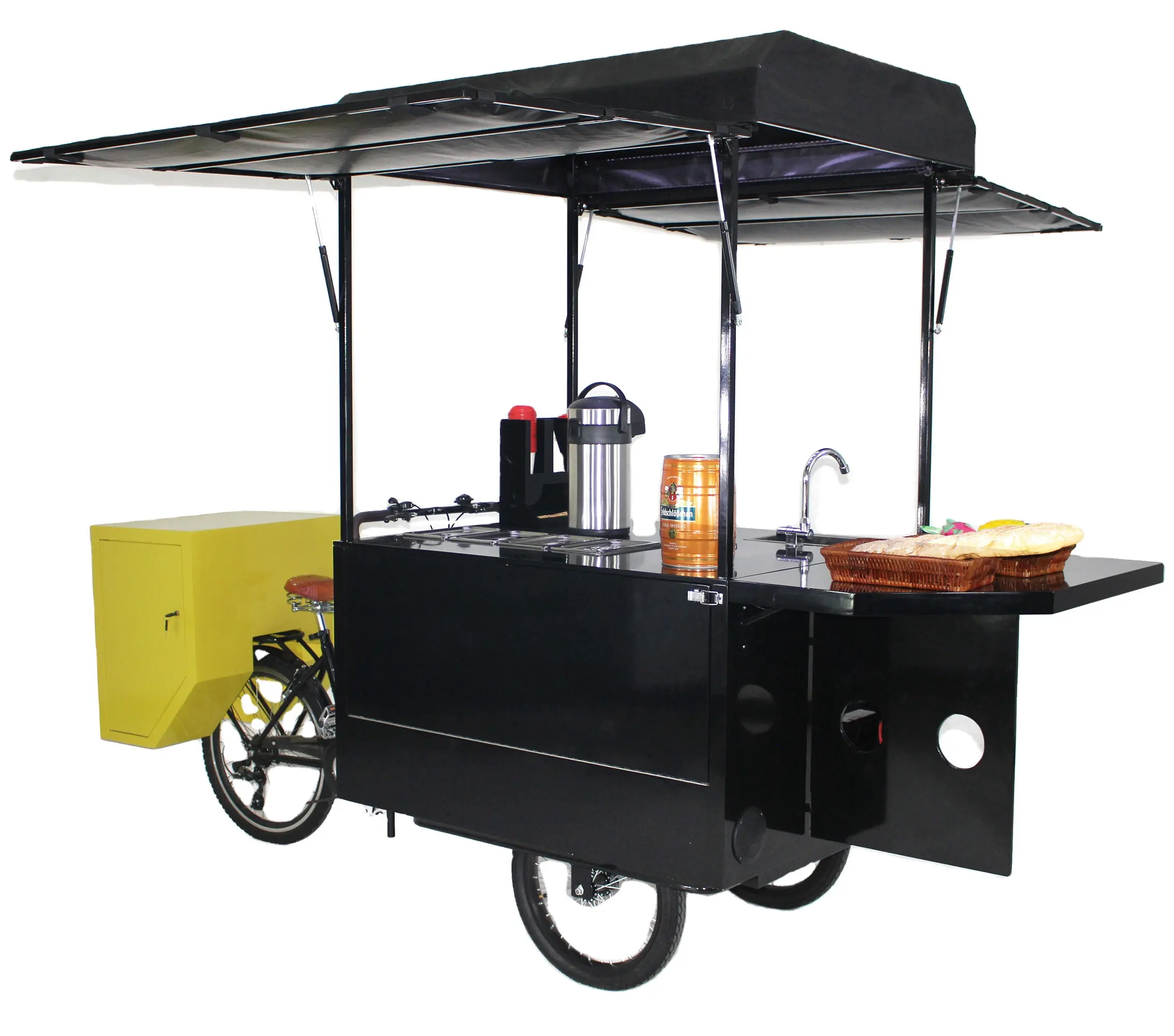 American Standard Street Food Vending Van Catering Trailer Retro Electric Ebike Customized Mobile Restaurant Car Bike Restaurant