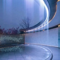 Fontaine numérique, rideau d'eau numérique, cascade, mur d'eau LED personnalisé pour l'aménagement paysager intérieur et extérieur