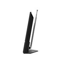 Antena HDTV de Interior de Plástico de Alta Ganancia ANTOP, VHF Mejorada, 1080P/4K, Canales de TV Gratuitos, Soporte para Recepción de Largo Alcance, con Base para Mesa