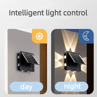 Lampe murale solaire 8 LED IP65 avec garantie de 2 ans, 2000 mAh, allumage/extinction automatique, angle réglable, étanche pour la décoration de jardin