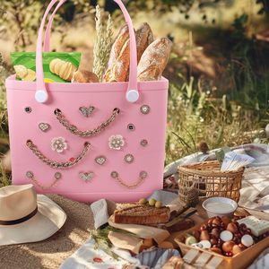 Charms for Bogg Bag Flower Pearls Butterfly Charms for Bogg Bag <b>Accessories</b> Charms for Simply Southern Rubber <b>Beach</b> Bag Tote - Product Image 5