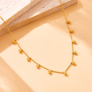 Stainless Steel Ball Chain Necklace Minimalist Design Fashion Jewelry For Women Yiwu Origin N2797 - Product Image 1