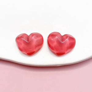 Abalorios de Corazón Irregulares con Ondas de Agua, Cabujones de Corazón para Manualidades y Scrapbooking - Product Image 4