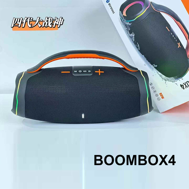 Boom Box Party Outdoor Portable Wireless BT Speaker with Waterproof and High-power RGB Ambient Lighting OEM Customization