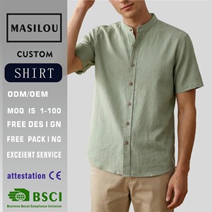 Camicia da Uomo <span class=keywords><strong>Slim</strong></span> <span class=keywords><strong>Fit</strong></span> a Maniche Corte, Tessuto Traspirante ad Asciugatura Rapida, Logo Personalizzabile - Product Image 1
