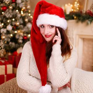 Chapeau de Noël en fourrure extra long et moelleux, très vendu, cadeau de Noël, décorations de fête - Product Image 1