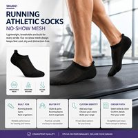 Chaussettes de sport en mesh invisibles pour clubs de course et détaillants sportifs, avec développement de logo personnalisé