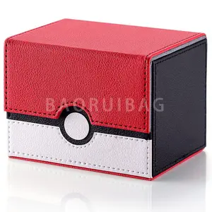 Pu Leather Game Card Deck Box Large Size For 100+ Sleeved Cards Business Card Holder Organizer