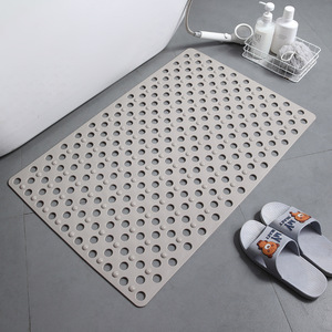 Tapis <span class=keywords><strong>de</strong></span> bain et <span class=keywords><strong>de</strong></span> <span class=keywords><strong>douche</strong></span> antidérapant en PVC écologique 31,5x47,2 pouces, séchage rapide, trous <span class=keywords><strong>de</strong></span> drainage, ventouses, doux et confortable - Product Image 1