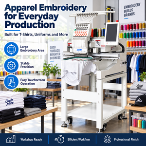 Machine à broder à 12/15 aiguilles, à tête unique, haute vitesse, pour t-shirts et tissus, avec commande Dahao - Product Image 1