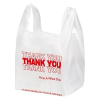Sacs en plastique pour t-shirts, sacs cabas en HDPE pour l'épicerie et le commerce de détail, réutilisables et recyclables