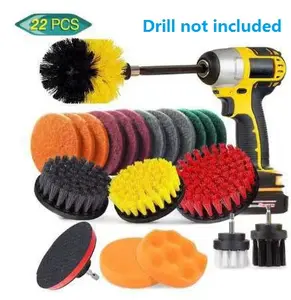 Amazon hot sale Good working performance and high quality with Time saving 22Pieces Drill Brush Attachments Set