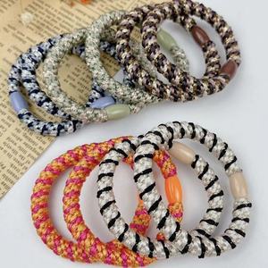 Élastiques à cheveux <span class=keywords><strong>arc</strong></span>-<span class=keywords><strong>en</strong></span>-<span class=keywords><strong>ciel</strong></span> pour femmes, élastiques à cheveux élastiques, bracelets pour filles, bandeaux épais, grands chouchous, Knekki Haar Elastiek - Product Image 4