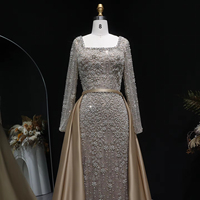 Robe de soirée de bal de promo élégante en cristal et perles fines de style sirène Jancember LSZ119