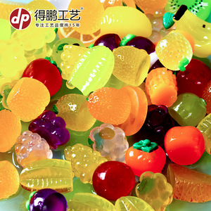 Dp Craft Resin Fruit Figurines Glow In Dark <b>Miniature</b> Decor Art Collectible Mixed Colors Irregular Shape - Product Image 2