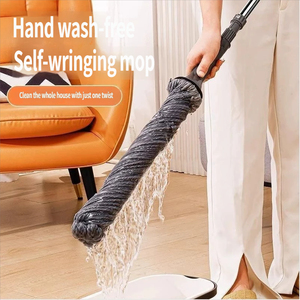 Mopa Giratoria 360° con Autoexprimido, Diseño de Escurrido Manual, Mopa de <span class=keywords><strong>Limpieza</strong></span> de Pisos Resistente para Azulejos/Madera, <span class=keywords><strong>Precio</strong></span> de Fábrica - Product Image 3