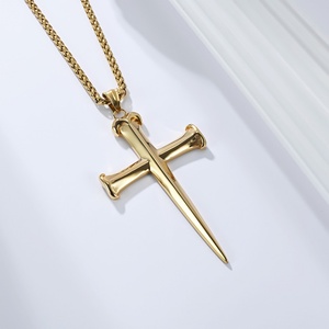 Atacado: Colar Crucifixo Vintage Geométrico Hiphop Religioso Cristão com Pingente de Cruz para Homens - Product Image 5