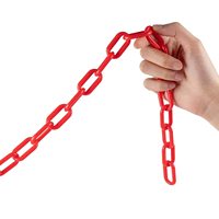 Barrière en plastique maillons-82 'Ft Attention 6mm rouge blanc sécurité routière chaîne de barrière en plastique pour les cônes de signalisation
