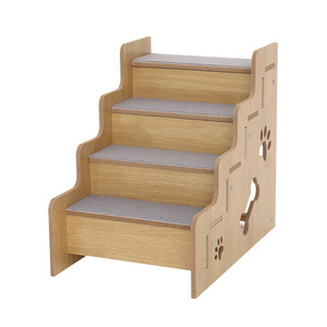 Pet <b>Dog</b> Stairs Non Slip 4 Step Wooden Ladder <b>For</b> <b>Bed</b> <b>Sofa</b> Access Senior <b>Dogs</b> - Product Image 1