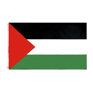 Stok murah 100% poliester 3 * 5ft bendera Palestina dengan dua grommet