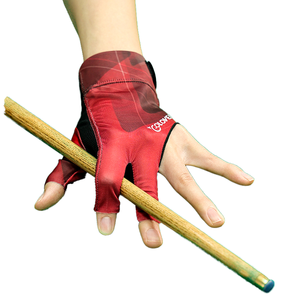 Guante de billar de medio dedo Colore, rojo, poliéster, licra, mano derecha, uso deportivo, para todas las estaciones - Product Image 1