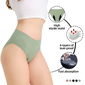 Mutandine Mestruali da Donna a Vita Alta 4 Strati, Anti-perdita e Senza Cuciture Elevata Assorbenza (70 ml) Ideali per l'Estate - Product Image 2
