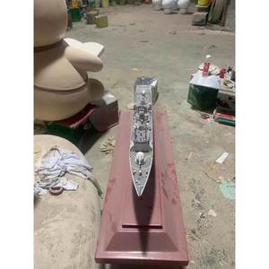Modèle de porte-avions en FRP, sculpture sur mesure, taille personnalisée, navire de guerre miniature imprimé en 3D, décoration intérieure et extérieure - Product Image 2