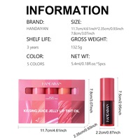 Nouveau Rouge à Lèvres 5 Couleurs Anti-transfert, Gloss Hydratant Effet Brume, Teinture à Lèvres