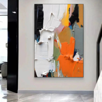 Peinture murale moderne, peinture à l'huile sur toile abstraite texturée 3D de luxe, peinte à la main