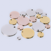 Breloques en acier inoxydable personnalisables, plaques rondes vierges gravées, pendentifs pour animaux de compagnie, disques, plaques, breloques circulaires avec logo laser